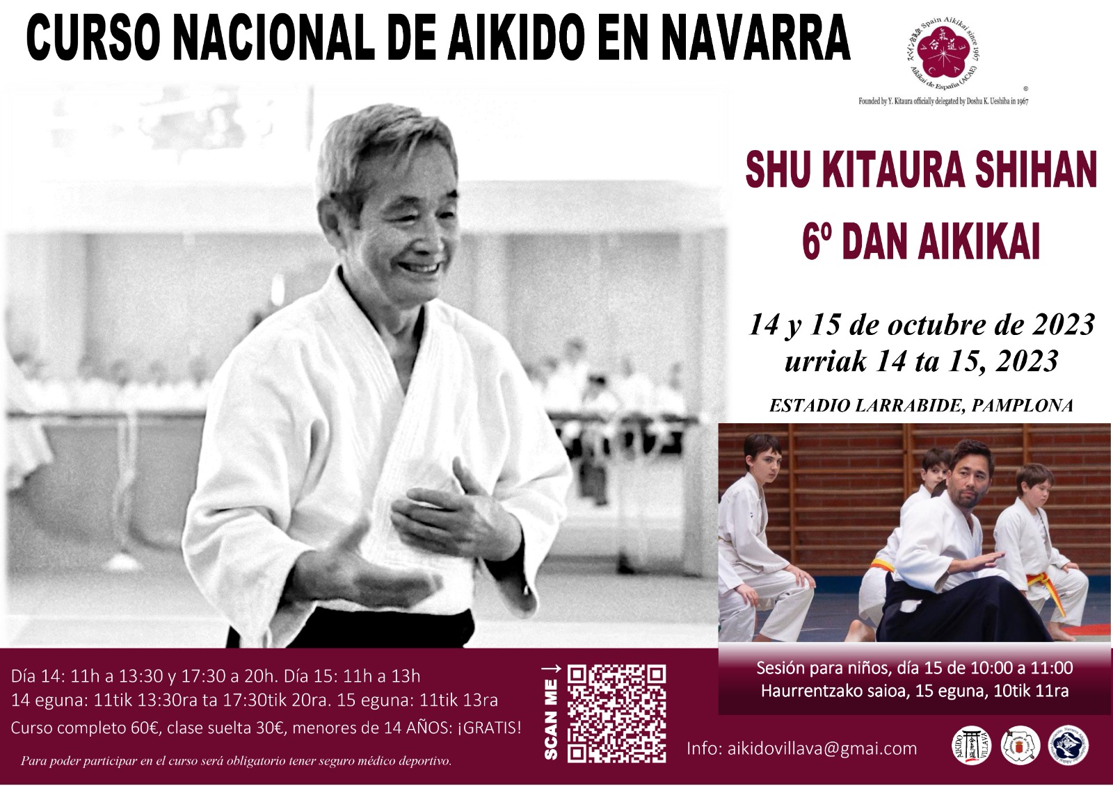 Curso de Aikido en Pamplona. 14 y 15 de octubre